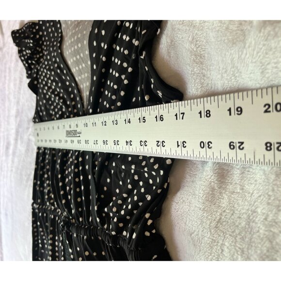Tommy Bahama Womens Black White Polka Dot A-Line Faux Wrap Dress Medium Stretch - Picture 6 of 11